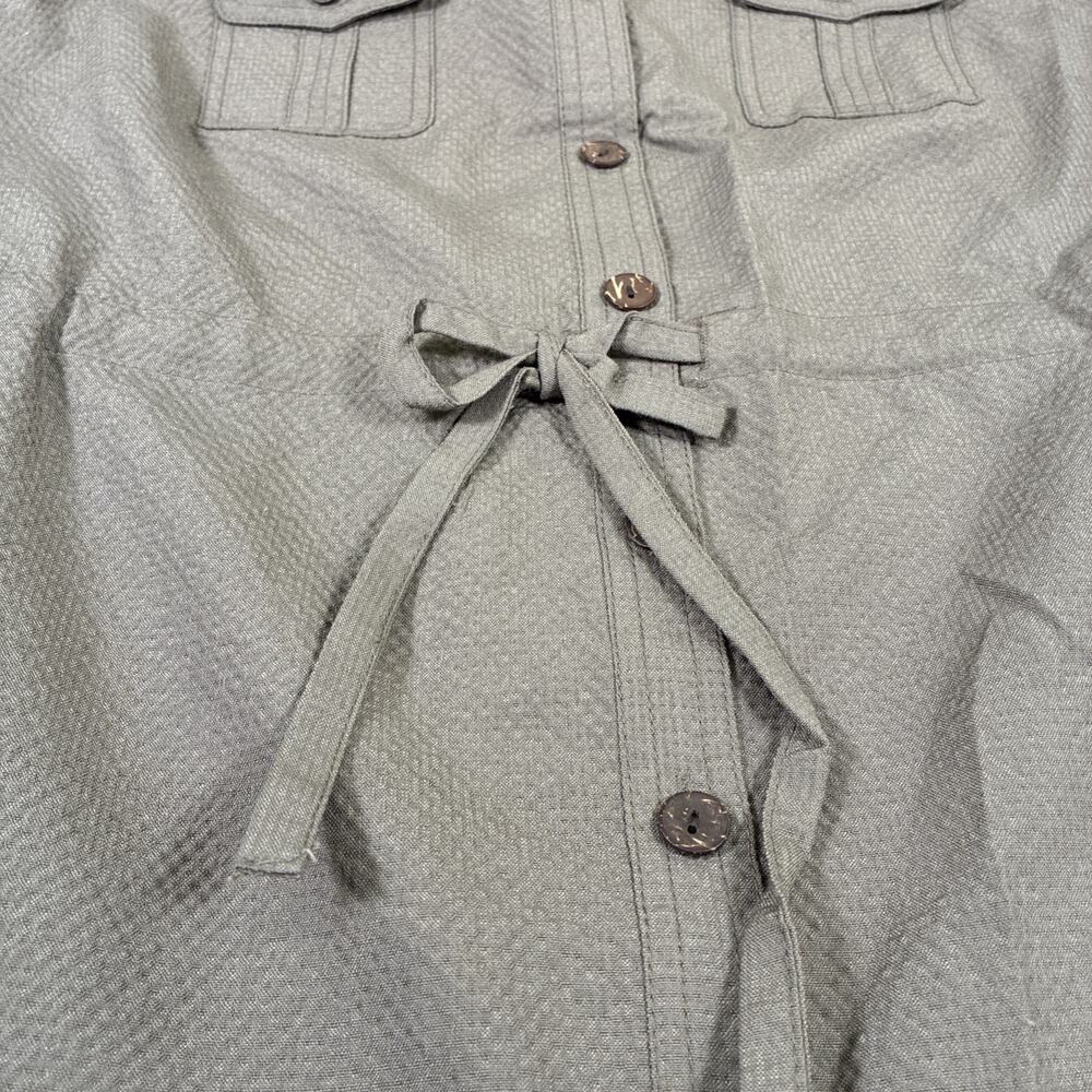 NWT Appleseed’s Brown Button Front Shirt Dress Drawstring Waist Size 6P Charity - Picture 6 of 13